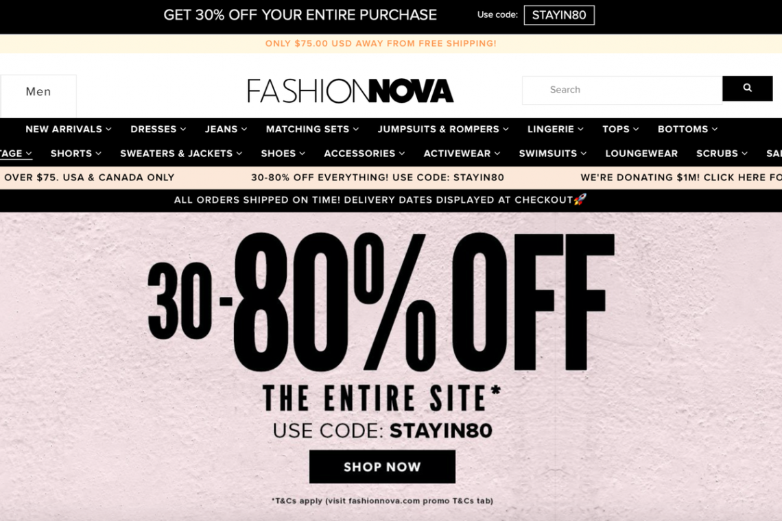 30 percent off fashion nova Bulan 3 Fashion Nova critcised for stimulus check promotion: 