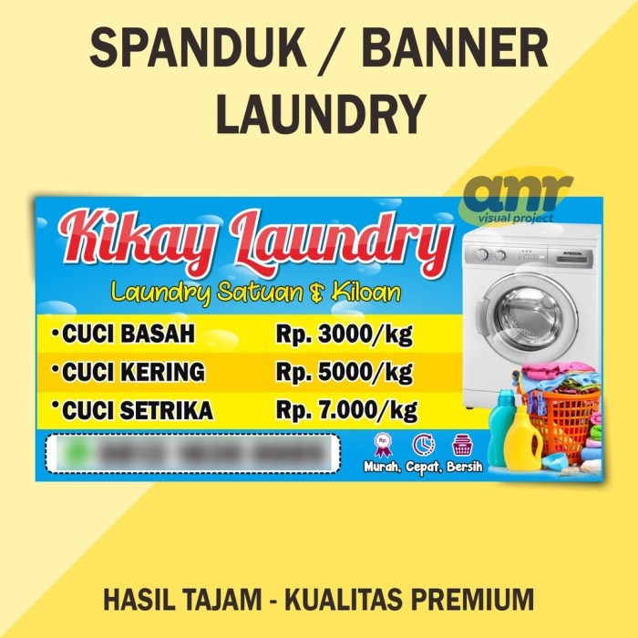 Laundry spanduk desain interior