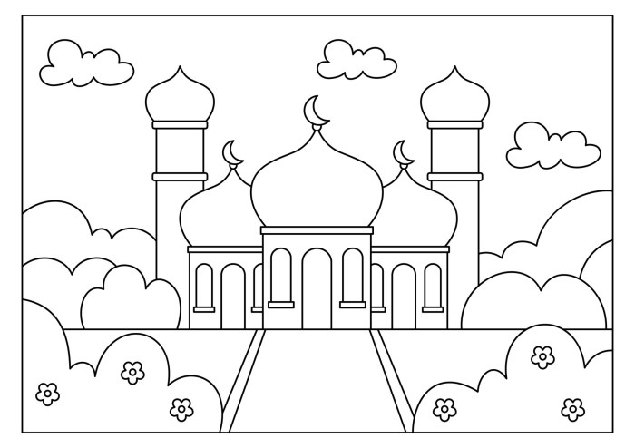 Mosque drawing kids easy getdrawings drawings