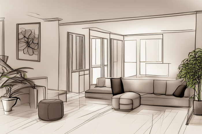 Jasa desain sketch gambar konsep interior